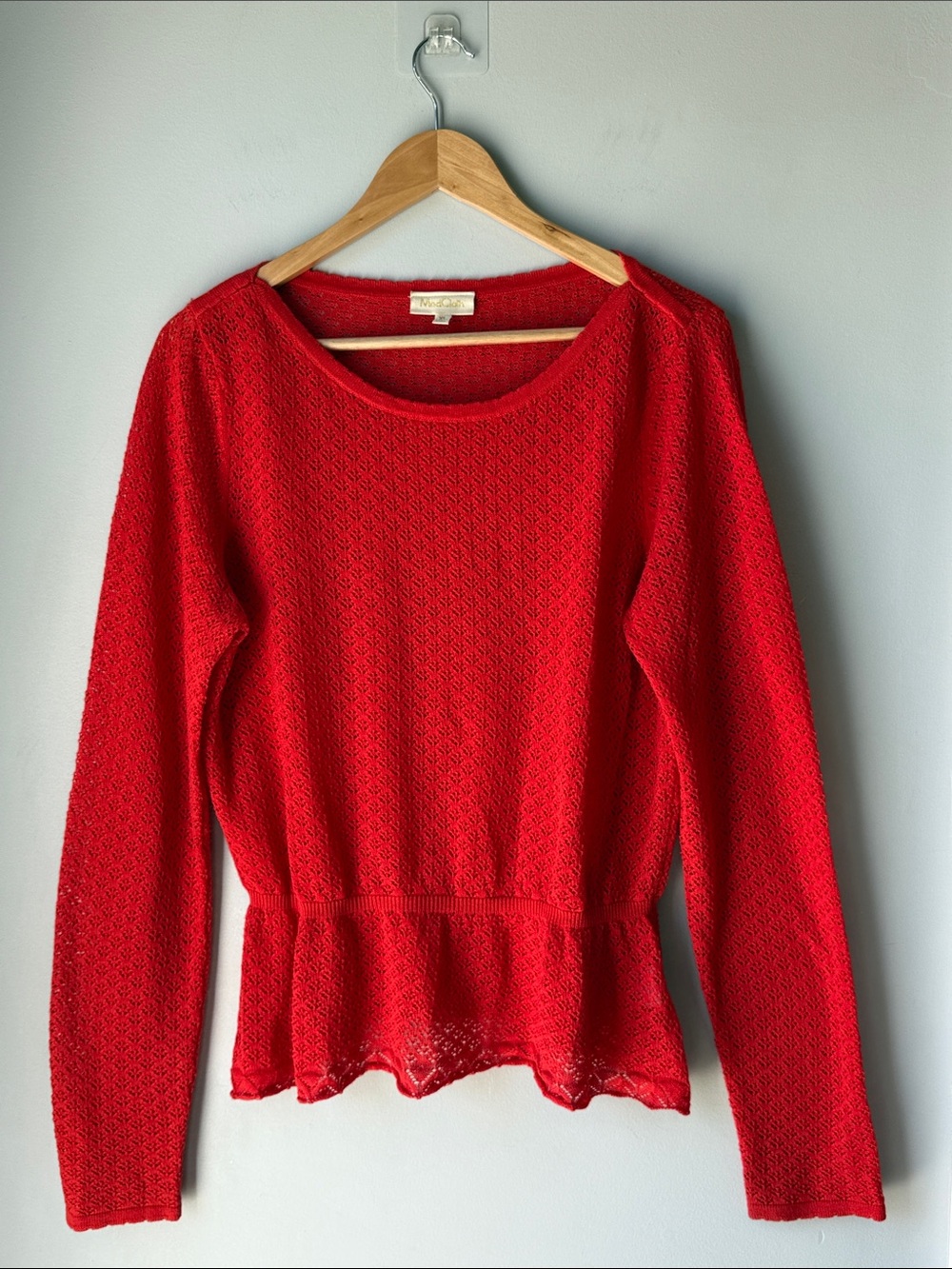 Modcloth Red Knit Peplum Sweater